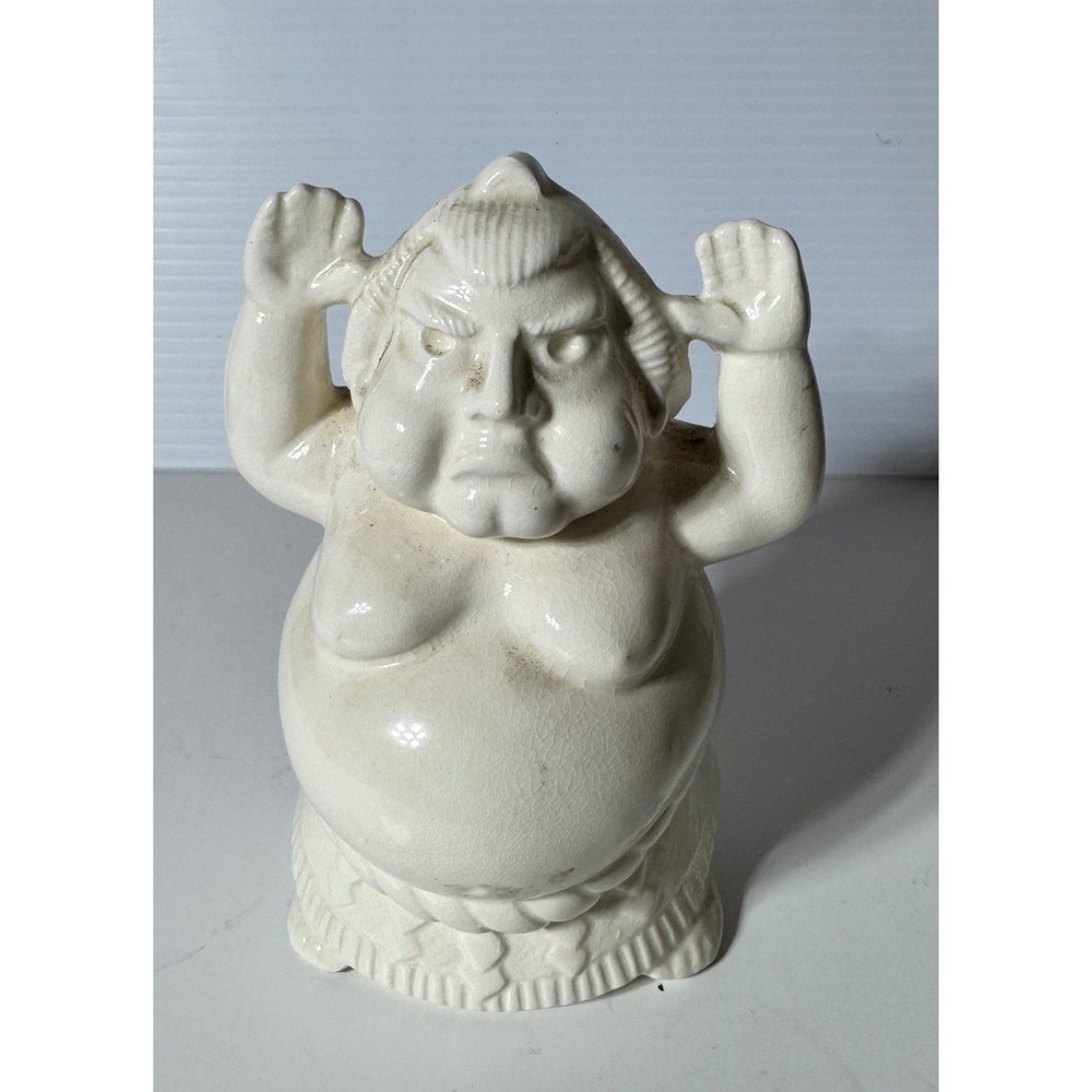 Benihana Sumo Wrestler Tiki‎ Mug White Ceramic Japan Cocktail Barware Vintage